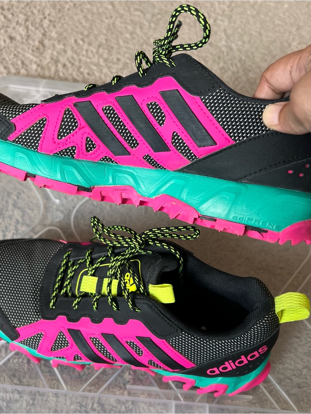 Adidas Trail Shoes in Pink/Teal/Black Size 7